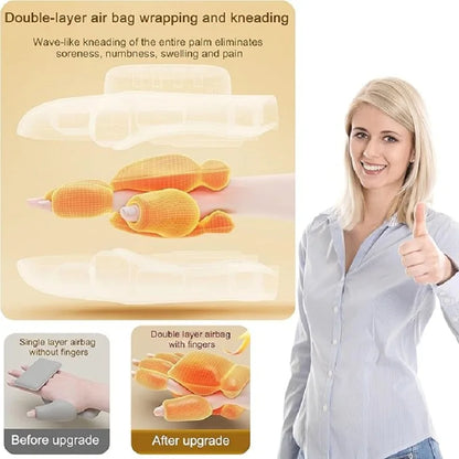 Cordless Hand Massager with Heat and Compression Electric Portable Wrist & Finger Massager 5-Level Adjustable Pressure Best Gift