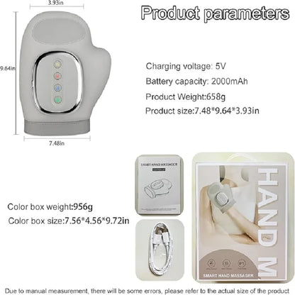 Cordless Hand Massager with Heat and Compression Electric Portable Wrist & Finger Massager 5-Level Adjustable Pressure Best Gift