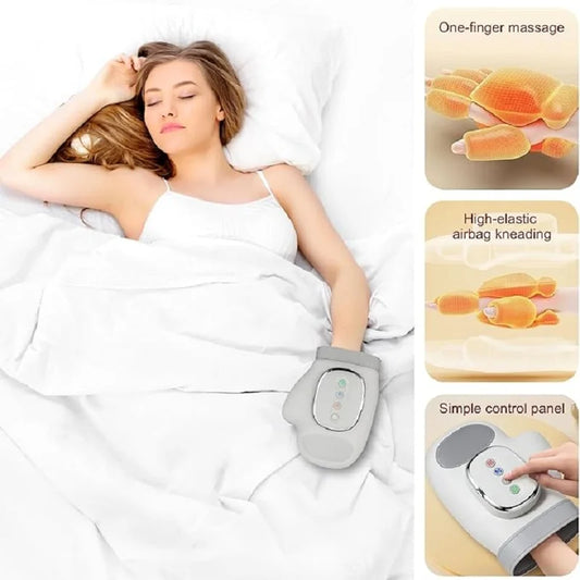 Cordless Hand Massager with Heat and Compression Electric Portable Wrist & Finger Massager 5-Level Adjustable Pressure Best Gift