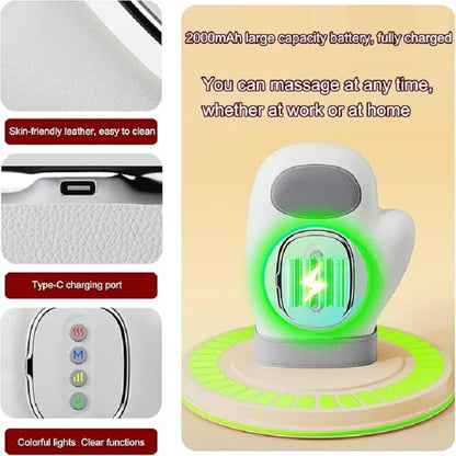 Cordless Hand Massager with Heat and Compression Electric Portable Wrist & Finger Massager 5-Level Adjustable Pressure Best Gift