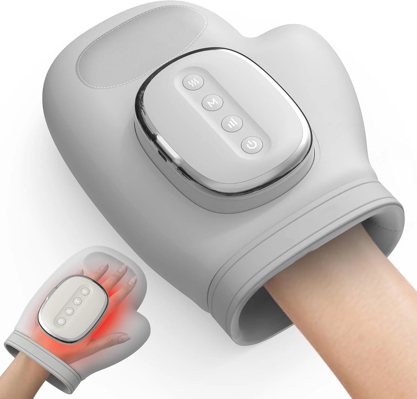Cordless Hand Massager with Heat and Compression Electric Portable Wrist & Finger Massager 5-Level Adjustable Pressure Best Gift